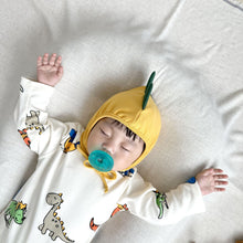 Load image into Gallery viewer, 081507LS-Baby long-sleeved dinosaur full-print baby bodysuit + hat