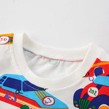Load image into Gallery viewer, 8150SE-malwee summer children's European and American car print handsome round neck short-sleeved top