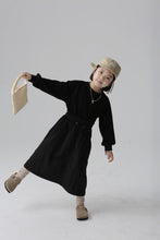 Load image into Gallery viewer, BB2465PCW-Autumn and winter Japanese style splicing drawstring waist parent-child dress