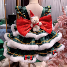 Load image into Gallery viewer, 11602DS-Winter Christmas Lolita Cake Dress + Deer Antler Headband + Socks & Inner Top