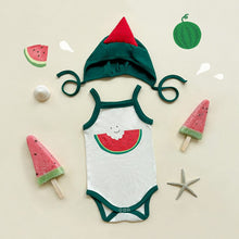 Load image into Gallery viewer, 081501LS-Korean summer watermelon print style bodysuit + hat