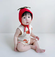 Load image into Gallery viewer, 081502LS-Korean version tomato print bodysuit + hat