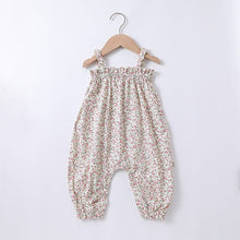 Load image into Gallery viewer, D23083LS-Summer children's thin floral sling sleeveless long climbing + hat two-piece set