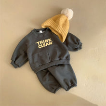 Load image into Gallery viewer, Y8392TG-Fashionable letter plus velvet sweater pants suit (no hat)