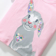 Load image into Gallery viewer, 55062SE-Summer cotton cartoon offset round neck short-sleeved top