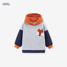 Load image into Gallery viewer, HC1109SE-Little maven cartoon contrast color hooded long-sleeved plus velvet sweatshirt