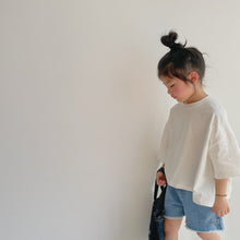 Load image into Gallery viewer, <Taiwan Pavilion> BB2112PCW-Summer Japanese-style brushed angled short-sleeved parent-child top (A3)