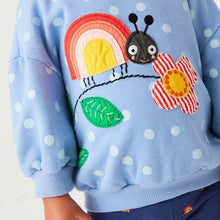 Load image into Gallery viewer, 22068SE-Little Maven Autumn European and American Pure Cotton Rainbow Bug Top