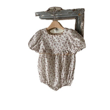 Load image into Gallery viewer, Y9429LS-Summer embroidered small square collar floral puff sleeves bodysuit