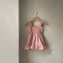 Load image into Gallery viewer, Y6407DS-Summer plaid lotus leaf suspender skirt