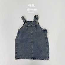 Load image into Gallery viewer, 1202DS-Summer Japanese style pocket denim suspender denim dress