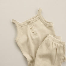 Load image into Gallery viewer, Y8119JG-Summer peekaboo same style waffle solid color camisole + shorts two-piece set