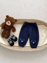Load image into Gallery viewer, H10071PA-Spring cute bear waffle thin casual cuffed trousers