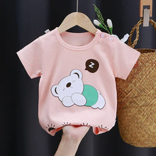 Load image into Gallery viewer, IDX40SE-Summer pure cotton round neck multi-image short-sleeved top