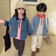 Load image into Gallery viewer, Q83056SE- Spring and Autumn Cardigan Double Pocket Long Sleeve Denim Jacket