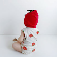 Load image into Gallery viewer, 081502LS-Korean version tomato print bodysuit + hat