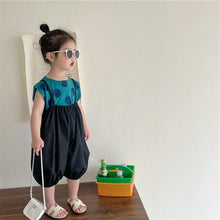 Load image into Gallery viewer, AX1252TG-Summer Girls Polka Dot Top + Overalls Two-piece Set