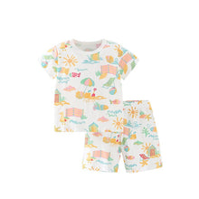 Load image into Gallery viewer, 9508TG-Summer European and American children's casual summer printed short-sleeved top + pants two-piece set