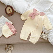 Load image into Gallery viewer, k2778LS-Autumn and winter cute rabbit ears lapel open button crawling clothes