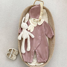 Load image into Gallery viewer, k2778LS-Autumn and winter cute rabbit ears lapel open button crawling clothes