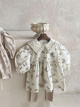 Load image into Gallery viewer, Y6309DS-Autumn style corduroy floral three-dimensional flower collar dress