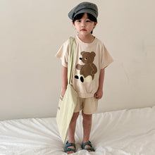Load image into Gallery viewer, X81567TG-Summer Bear Loose Cotton Sports Short Sleeve Suit
