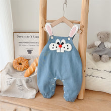 Load image into Gallery viewer, 2401327TG-秋季兒童條紋上衣&兔子造型牛仔吊帶褲