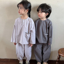 將圖片載入圖庫檢視器 Q83061TG-韓版純棉春秋休閒兒童套裝