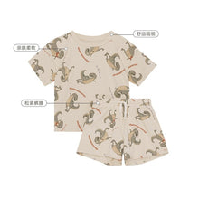 Load image into Gallery viewer, D24340TG-Summer cotton dinosaur animal short-sleeved top + shorts two-piece set