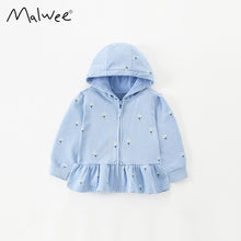 Load image into Gallery viewer, <Taiwan Pavilion> 8016SE-malwee autumn European and American small and medium-sized children's small flower cotton hooded skirt jacket