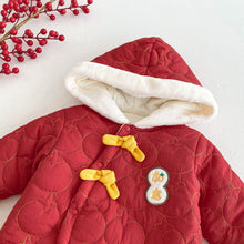 Load image into Gallery viewer, AL758LS-Winter baby quilted thickened hooded New Year's greetings romper & coat