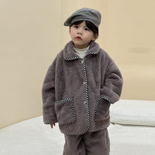 Load image into Gallery viewer, D83566TG-flannel children's thickened fleece pajamas set