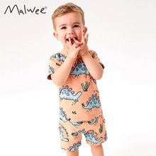 Load image into Gallery viewer, 8315TG-malwee summer European and American children's Stegosaurus print short-sleeved round top + shorts two-piece set