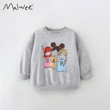 Load image into Gallery viewer, 8627SE-malwee autumn round neck casual girls printed long-sleeved top