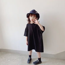 Load image into Gallery viewer, <Taiwan Pavilion> BB-2106DS-BOBOKIDS Spring and Summer New Children's Clothing Japanese Style Boys and Girls Solid Color Short Sleeve Neutral Wide Version Long T (A2)
