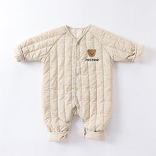 Load image into Gallery viewer, D23280LS-Embroidered bear light cotton warm jumpsuit