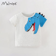 Load image into Gallery viewer, 92100SE-Summer Dinosaur Round Neck Short Sleeve Top