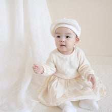 Load image into Gallery viewer, Y6327DS-High-end large waffle long-sleeved baby patchwork dress (without hat)
