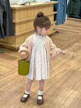 Load image into Gallery viewer, x2696DS-Autumn Korean Floral Dress & Puff Sleeve Knitted Sweater Jacket