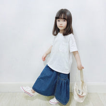 Load image into Gallery viewer, 23029SE-Pure cotton round neck pocket summer Japanese short-sleeved T-shirt parent-child outfit