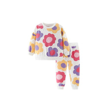 Load image into Gallery viewer, 9111TG-Autumn European and American children's casual large flower long-sleeved top + pants two-piece set