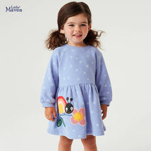 Load image into Gallery viewer, S1626DS-Little maven autumn European and American long-sleeved cotton embroidered dress