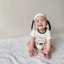 將圖片載入圖庫檢視器 24030412LS-小狗造型新生兒短袖爬服+帽