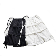 Load image into Gallery viewer, 23028PCW-Japanese style black and white high waist ruffle skirt parent-child outfit