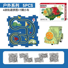 Load image into Gallery viewer, 121AC-Children's educational electric puzzle track car DIY city map scene building boy toys wholesale