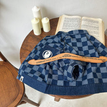 Load image into Gallery viewer, TC0982SE-Autumn cartoon checkerboard Japanese style denim jacket for boys and girls