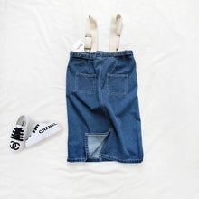 Load image into Gallery viewer, 23174PCW-Japanese autumn and winter parent-child wear loose extra-long denim overalls skirt