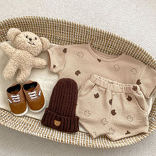Load image into Gallery viewer, K5212TG-Cotton Bear Waffle Top Casual Shorts Two-piece Set