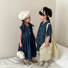 Load image into Gallery viewer, X86033TG- Summer casual denim brother and sister outfit