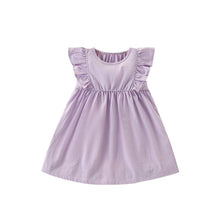 Load image into Gallery viewer, A2418DS-Summer European and American children's casual round neck flying sleeve dress